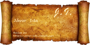 Jávor Ida névjegykártya
