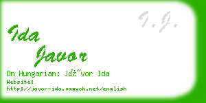 ida javor business card